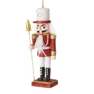 Nutcracker Ornament 4.5 in Red Gold Christmas Tree Ornament Rhinestone Crown New